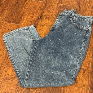 Blue Denim Jeans with Studded Detail